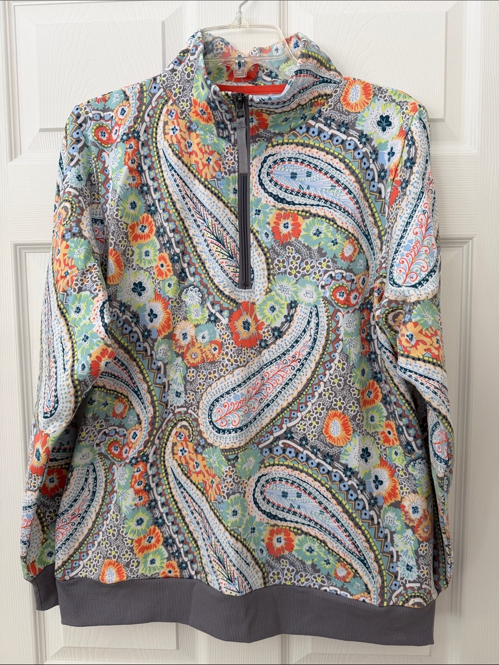 Vera Bradley Printed Half‑Zip Pullover Top - Multicolor Paisley NWOT!